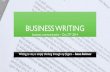 Business Communication - Business Writing