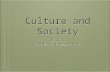 Culture and Society - Unit 2 introduction