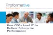 How CFOs Lead IT to Deliver Enterprise Performance