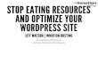 Stop eating resources and optimize WordPress