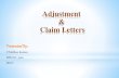 Adjustments and claim