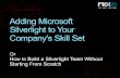 Adding Microsoft Silverlight to Your Company's Skill Set