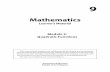 Grade 9: Mathematics Unit 2 Quadratic Functions.