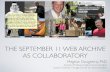 September 11 Web Archive as Collaboratory
