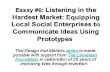 Essay #6: Listening in the Hardest Market: Equipping Local Social Enterprises to Communicate Ideas Using Prototypes