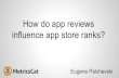 How do app reviews influence app store ranks?