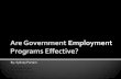 Are Government Employment Programs Effective?
