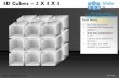 3d cubes building blocks stacked 2x3x3 powerpoint presentation slides.
