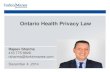 Rajeev Sharma - Ontario health privacy law