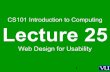 CS101- Introduction to Computing- Lecture 25