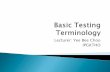 Basic Testing Terminology