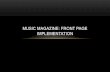 Music magazine implementation front page