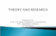 Theory and research
