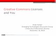 Creative commons licenses and you