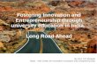 Fostering innovation and entrepreneurship through university education - Road Ahead
