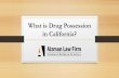What Is Drug Possesion In California?