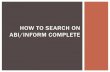 ABI/INFORM Complete Search