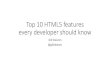 Top 10 HTML5 features every developer should know!
