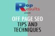 Off Page SEO Tips and Techniques