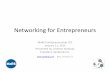 Networking for Entrepreneurs - Entrepreneurship 101