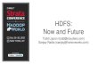 Strata + Hadoop World 2012: HDFS: Now and Future