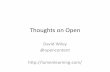 Thoughts on Open