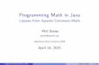 Programming Math in Java - Lessons from Apache Commons Math