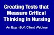 Creating Tests that Measure Critical Thinking in Nursing Education