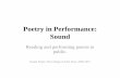 Poetry in performance 2 sound