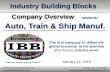 IBB Overview for Auto, Truck, Train & Ship Manufacturing