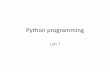 Python programming lab7