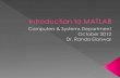 Introduction to matlab lecture 1 of 4