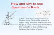 Spearman's Rank calculations