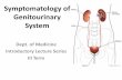 Symptomatology of genito urinary system
