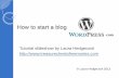 How to start a blog at wordpress