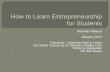 How to learn entrepreneurship for students