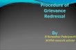 Procedure of grivence redressal