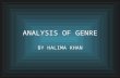 Analysis of genre