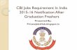 CBI Jobs Requirement In India 2015-16 Notification After Graduation Freshers