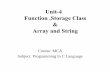 Mcai pic u 4 function, storage class and array and strings