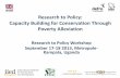 Research to Policy: Capacity Building for Conservation Through Poverty Alleviation