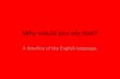 Why would you say that- A breif history of english