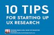 10 tips for starting up ux research