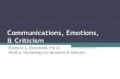 PSY 126 Week 5: Communications, Emotions, & Criticism