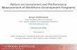 Return on Investment and Performance Measurement of Workforce Development Programs