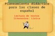 Planeamiento didáctico para las clases de español: Lírica
