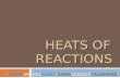 Heats Of Reactions