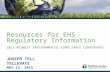 Tell, Joseph, Tellevate, Resources for EHS Regulatory Information, 2015 MECC-KC