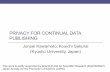 Privacy for Continual Data Publishing