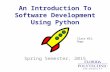 An Introduction To Software Development - Bugs